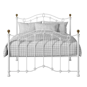 Clarina iron/metal bed in white - Thumbnail