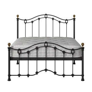 Clarina Low Footend iron/metal bed in black with Juno mattress - Thumbnail