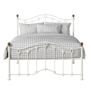 Clarina Low Footend iron/metal bed in ivory - Thumbnail