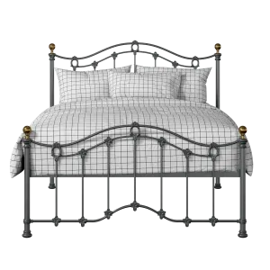 Clarina Low Footend iron/metal bed in pewter - Thumbnail