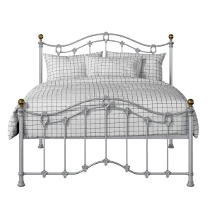 Clarina Low Footend iron/metal bed in silver - Thumbnail