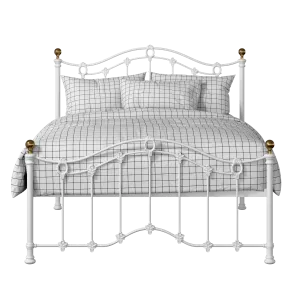 Clarina Low Footend iron/metal bed in white - Thumbnail