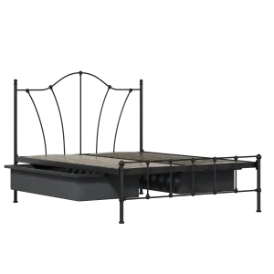 Claudia iron/metal bed in black with drawers - Thumbnail