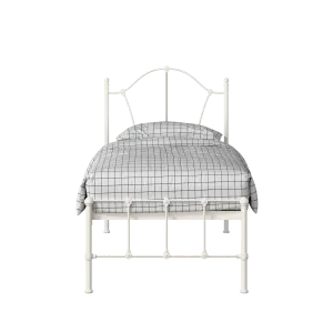 Claudia iron/metal single bed in ivory - Thumbnail