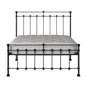Edwardian iron/metal bed in black with Juno mattress - Thumbnail