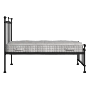 Edwardian iron/metal bed in black with Juno mattress - Thumbnail