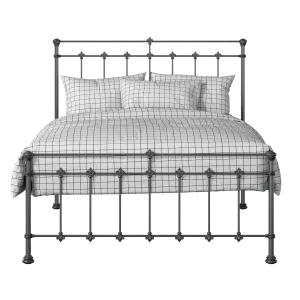 Edwardian iron/metal bed in pewter - Thumbnail