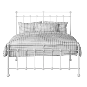Edwardian iron/metal bed in white - Thumbnail