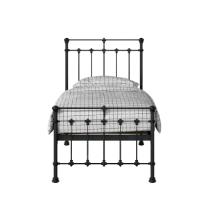 Edwardian iron/metal single bed in black - Thumbnail