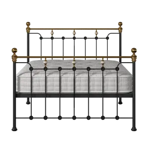 Glenholm iron/metal bed in black with Juno mattress - Thumbnail