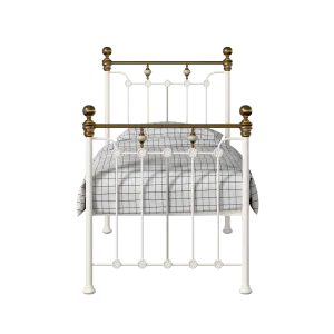 Glenholm iron/metal single bed in ivory - Thumbnail