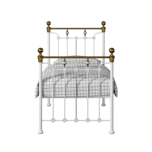Glenholm iron/metal single bed in white - Thumbnail