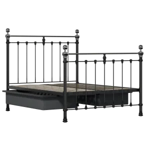 Hamilton Chromo iron/metal bed in black with drawers - Thumbnail