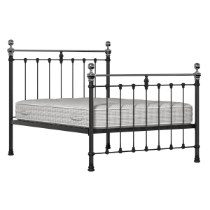 Hamilton Chromo iron/metal bed in black with Juno mattress - Thumbnail
