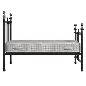 Hamilton Chromo iron/metal bed in black with Juno mattress - Thumbnail