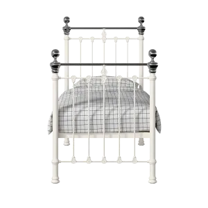 Hamilton Chromo iron/metal single bed in ivory - Thumbnail