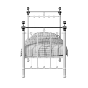 Hamilton Chromo iron/metal single bed in white - Thumbnail