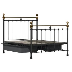 Hamilton iron/metal bed in black with drawers - Thumbnail