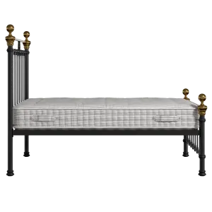 Hamilton Low Footend iron/metal bed in black with Juno mattress - Thumbnail