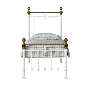 Hamilton Low Footend iron/metal single bed in ivory - Thumbnail