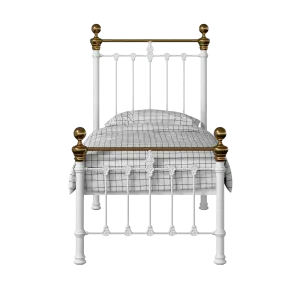 Hamilton Low Footend iron/metal single bed in white - Thumbnail