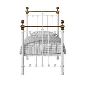 Hamilton iron/metal single bed in white - Thumbnail