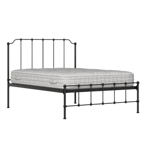 Julia iron/metal bed in black with Juno mattress - Thumbnail