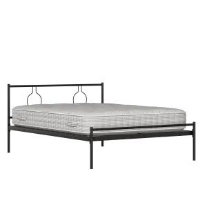Meiji cama de metal en negro con colchón - Thumbnail