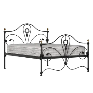 Melrose metallbett in schwarz mit Juno matratze - Thumbnail