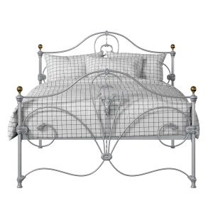Melrose iron/metal bed in silver - Thumbnail