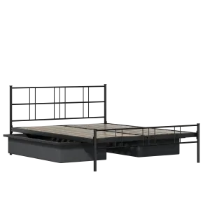 Mortlake ijzeren bed in zwart met lades - Thumbnail