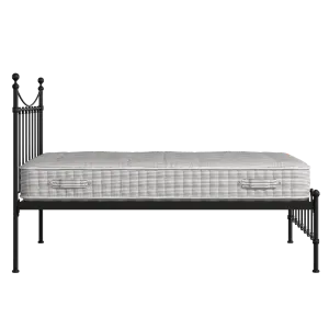 Olivia iron/metal bed in black with Juno mattress - Thumbnail