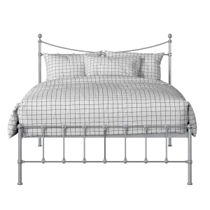 Olivia iron/metal bed in silver - Thumbnail