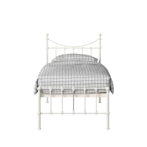 Olivia iron/metal single bed in ivory - Thumbnail