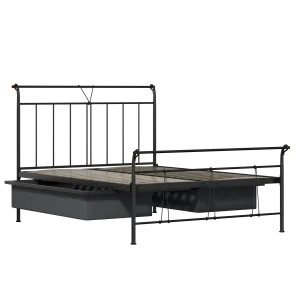 Pellini cama de metal en negro con cajones - Thumbnail