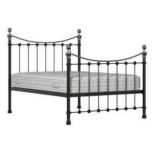 Selkirk Chromo iron/metal bed in black with Juno mattress - Thumbnail