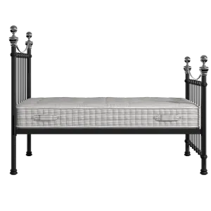 Selkirk Chromo iron/metal bed in black with Juno mattress - Thumbnail