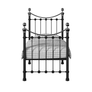 Selkirk Chromo iron/metal single bed in black - Thumbnail