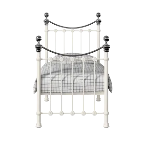 Selkirk Chromo iron/metal single bed in ivory - Thumbnail