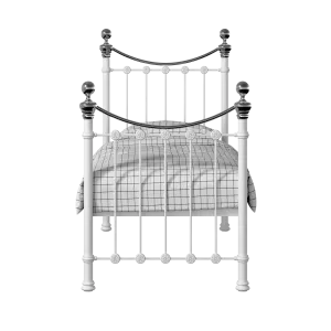 Selkirk Chromo iron/metal single bed in white - Thumbnail