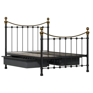 Selkirk iron/metal bed in black with drawers - Thumbnail