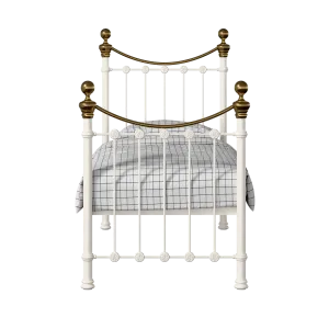 Selkirk iron/metal single bed in ivory - Thumbnail