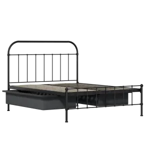 Solomon iron/metal bed in black with drawers - Thumbnail