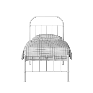 Solomon iron/metal single bed in white - Thumbnail
