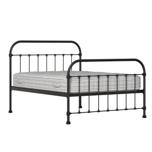 Timolin iron/metal bed in black with Juno mattress - Thumbnail