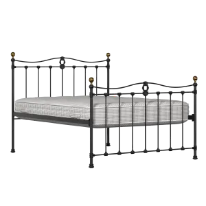 Tulsk lit en métal noir avec matelas - Thumbnail
