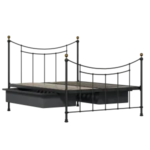 Virginia iron/metal bed in black with drawers - Thumbnail