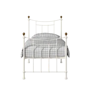Virginia iron/metal single bed in ivory - Thumbnail