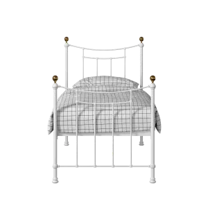 Virginia iron/metal single bed in white - Thumbnail