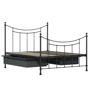 Winchester iron/metal bed in black with drawers - Thumbnail